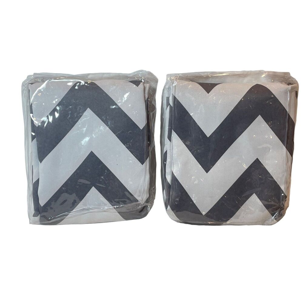 Pottery Barn Teen Drapes 96” Two Tone Nude Blush Set of 2 Chevron Curtain Panels